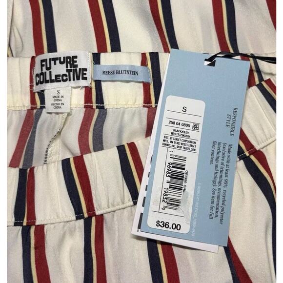 Women's Straight Leg Striped Pant Future Collective Reese Blutstein Size Small - Picture 7 of 9